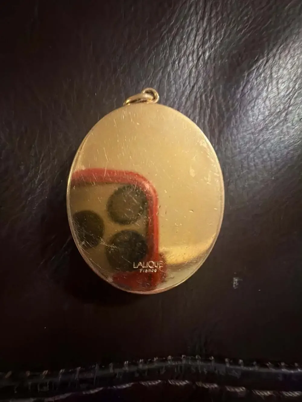 Lalique Clemence Opalescent Crystal Oval Cameo Pendant